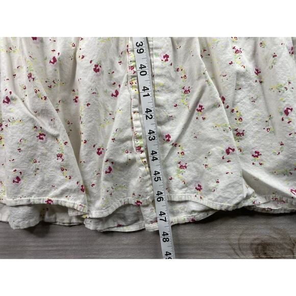 THE 1 FOR U Nightgown Sz M Floral Eyelet Lace Button Up Cotton Prairie - Picture 7 of 10